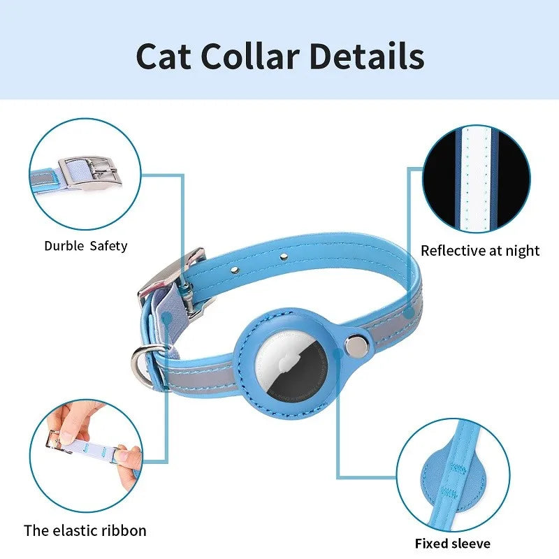 Leather Airtag Cat Collar