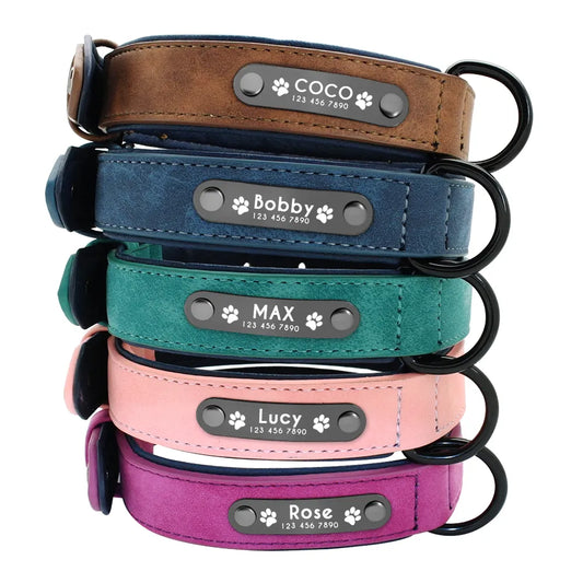 Personalized Leather Dog Collar ID