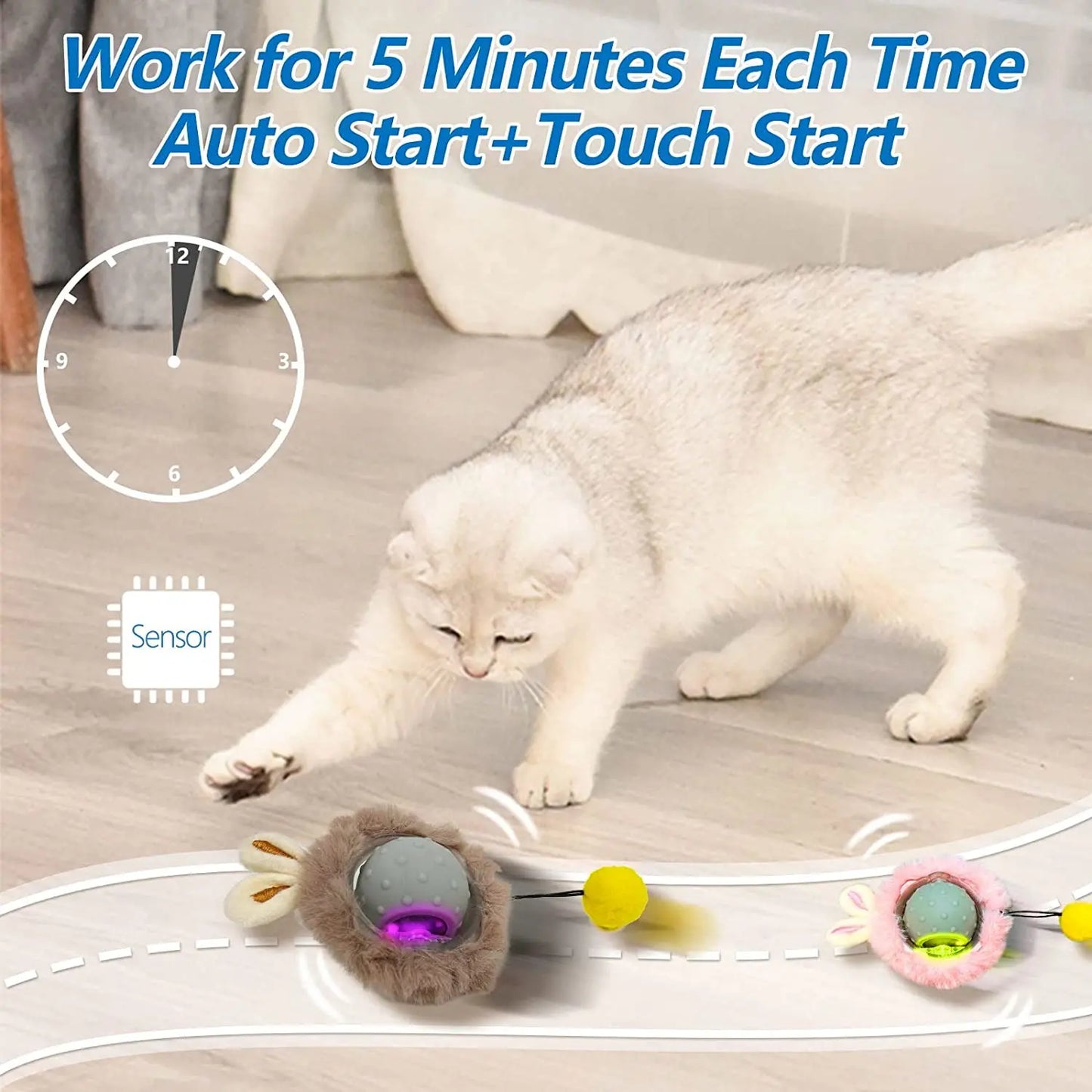 Smart Interactive Rabbit Ear Cat Toy