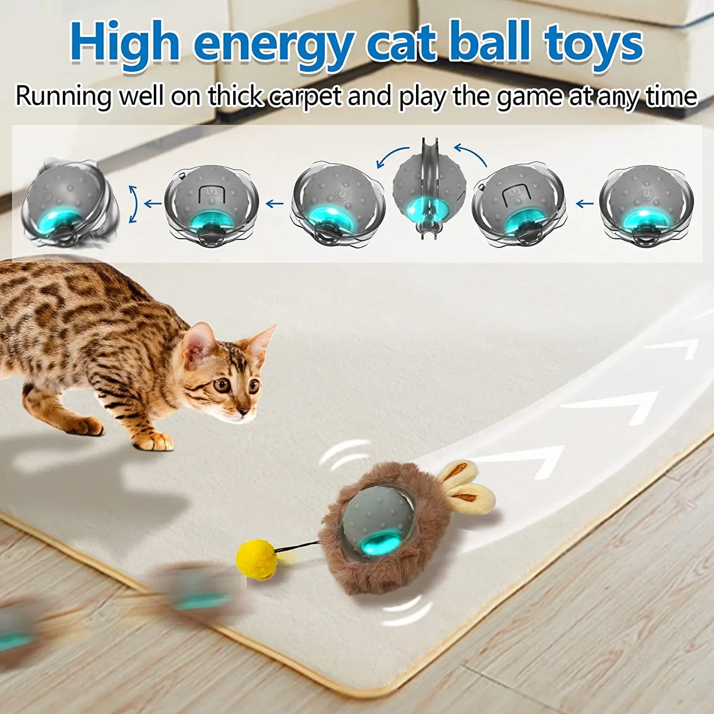 Smart Interactive Rabbit Ear Cat Toy