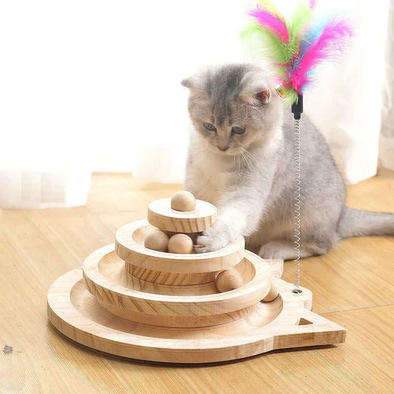 Wooden Disc Turntable Tower