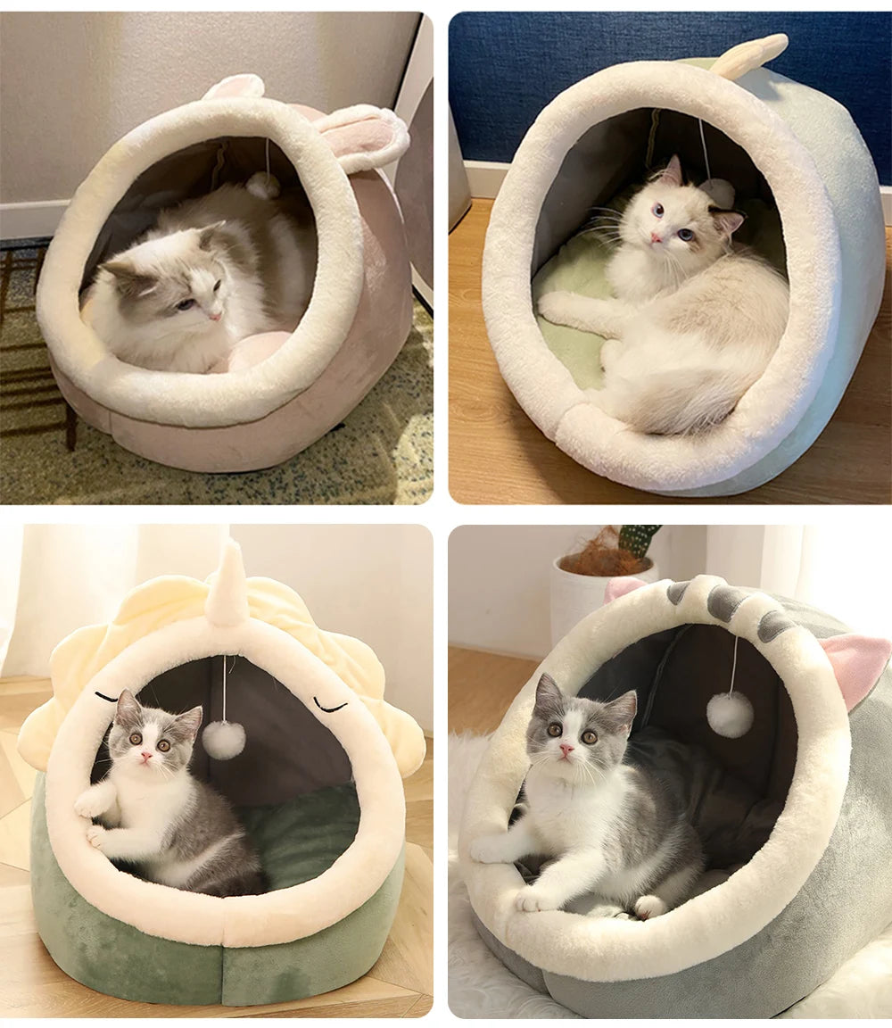 Deep Sleep Cartoon Cat Bed