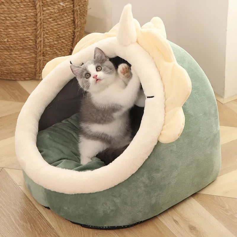 Deep Sleep Cartoon Cat Bed