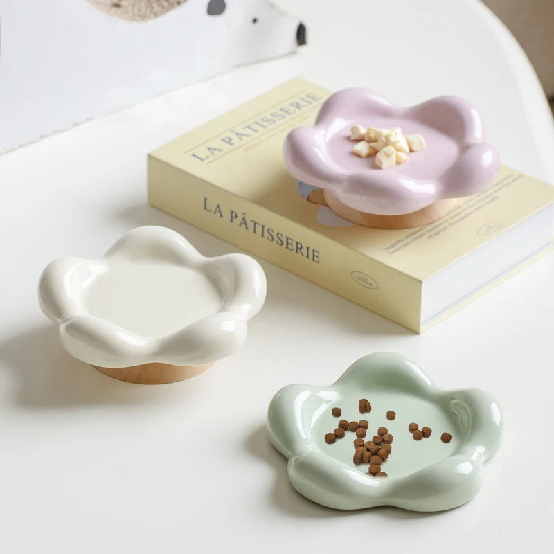 Decorative Elevated Ceramic Food Bowl