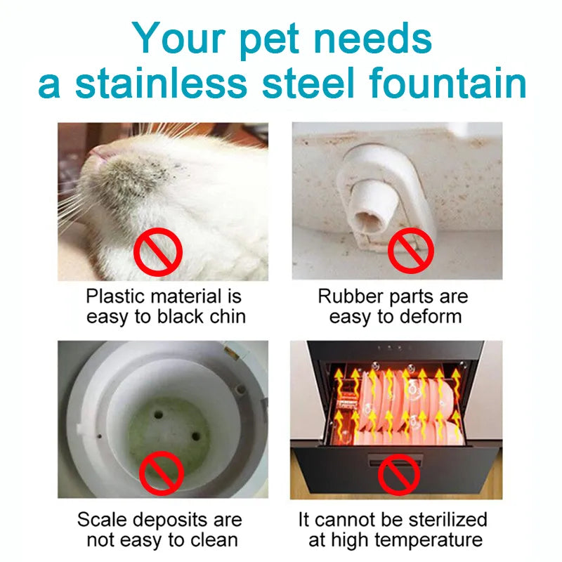 Stainless Steel Cat Water Foutain With Sensor